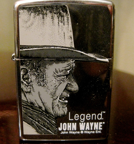 ‘Who doesn't like John Wayne?’ Victor asked rhetorically, showing off his lighter of The Duke.